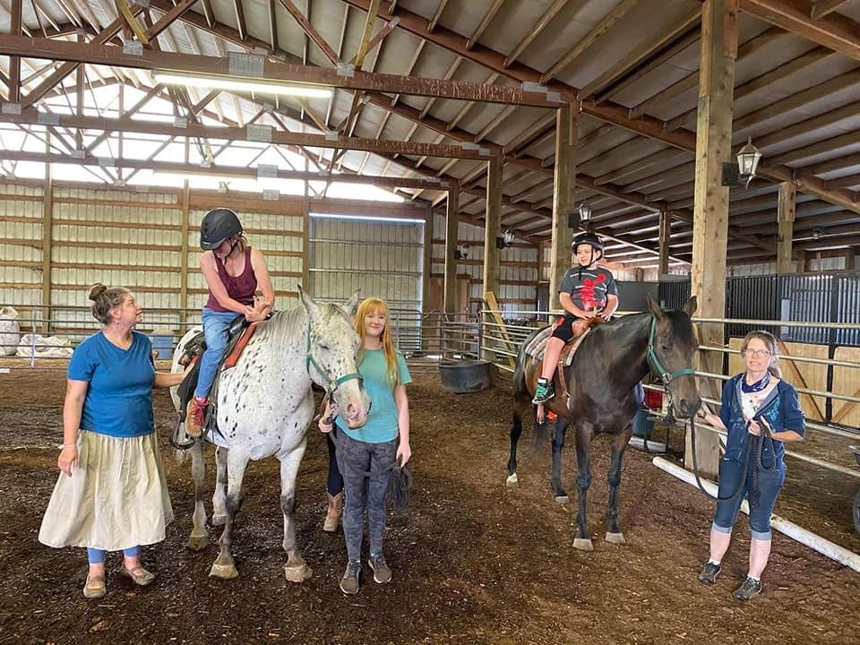 Riders and volunteers at Harmony Ranch